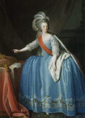 unknow artist Portrait of Queen Maria I of Portugal in an 18th century painting oil painting image